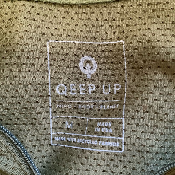 QEEP UP Khaki Green THROWBACK PULLOVER 1/2 Zip sz M - Picture 5 of 5